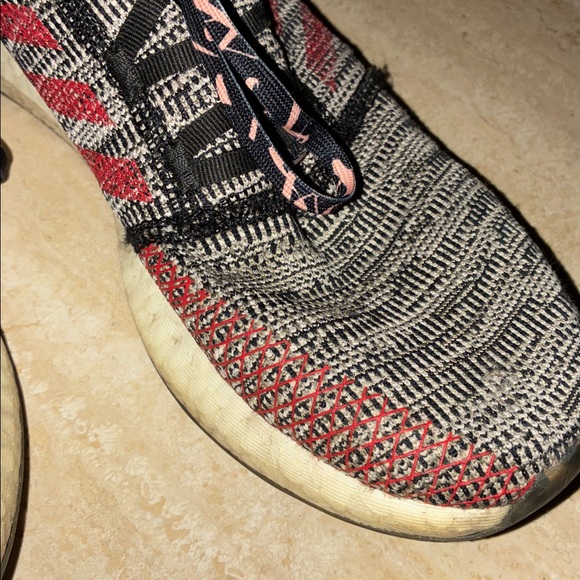 ADIDAS REN ZHE PUREBOOST GO 2019 Black & Red Mesh Sneakers 9 - Picture 8 of 15